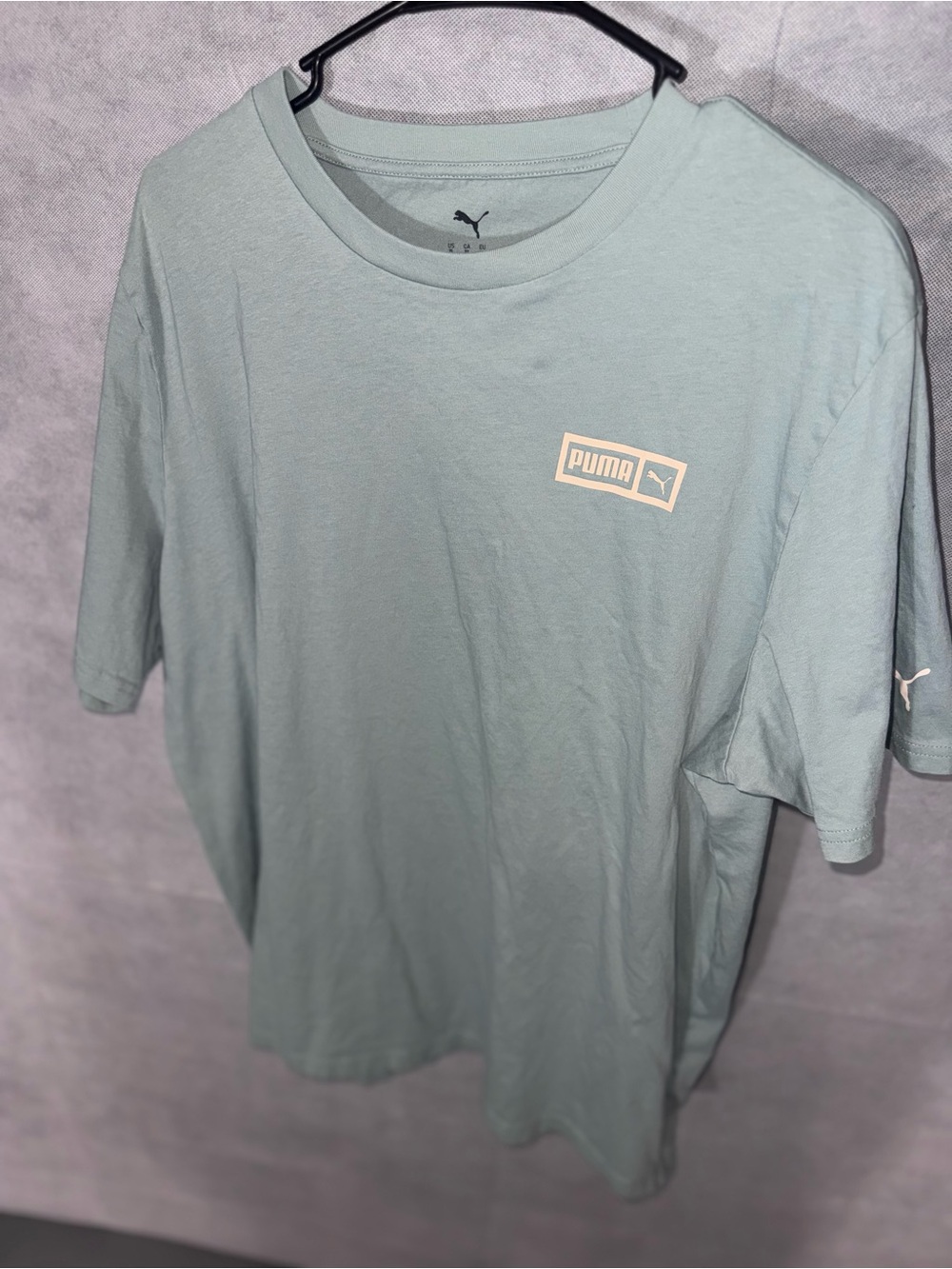Puma Short-Sleeve Crew Tee in Sage Green with Logo